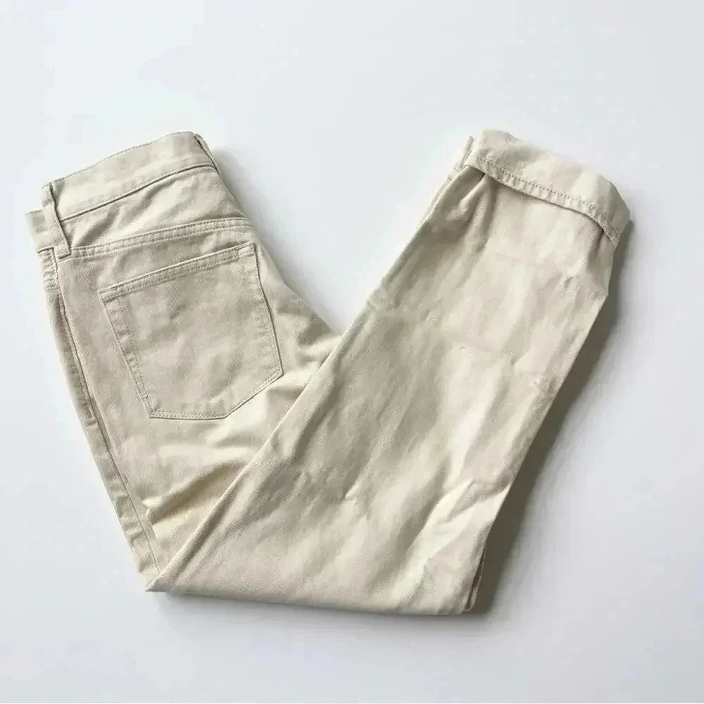 J. Crew Slouchy Boyfriend Jean in Ecru Natural 100% Cotton Size 24 NWT
